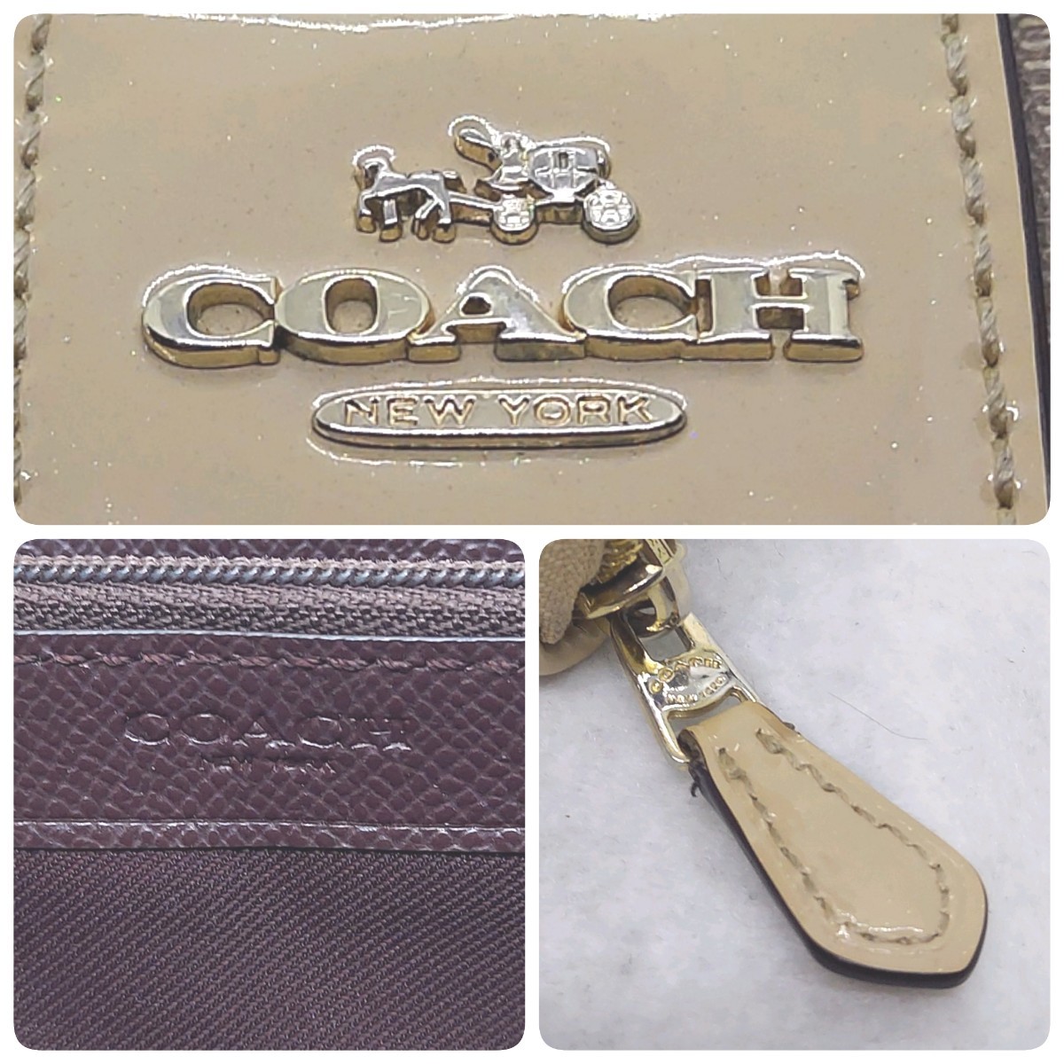 コーチ　ラウンドファスナー長財布　シグネチャー　PVC　COACH_画像9