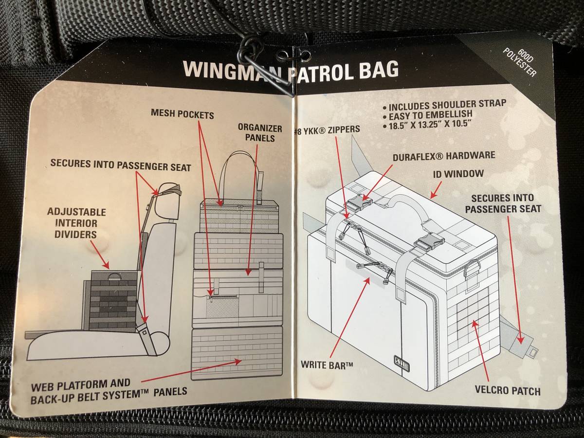 5.11Tactical Wingman Patrol Bag 黒 #56045 USED 使用少ない美品 パトロールバッグ_画像9