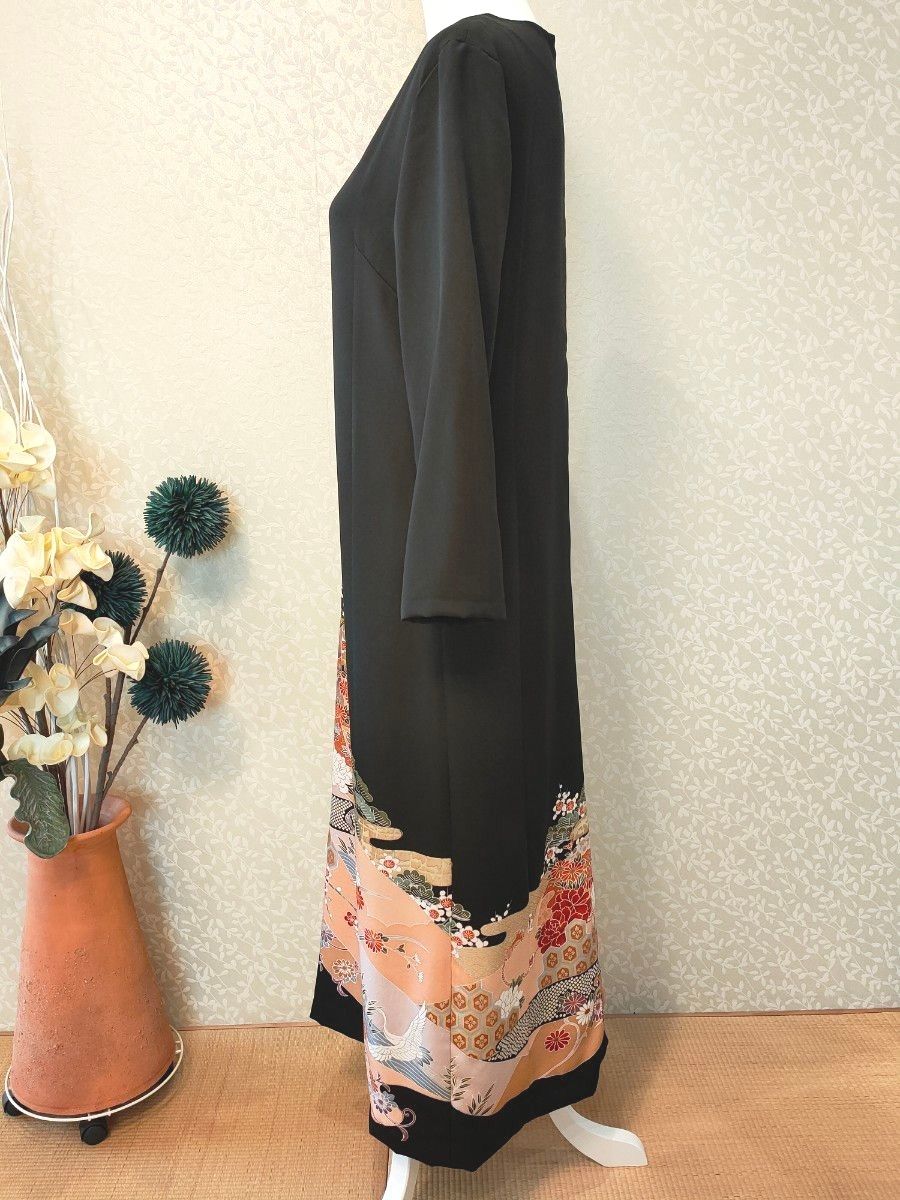 No 4 新品未仕立留袖リメイクワンピース 正絹 結婚式 ストレートライン