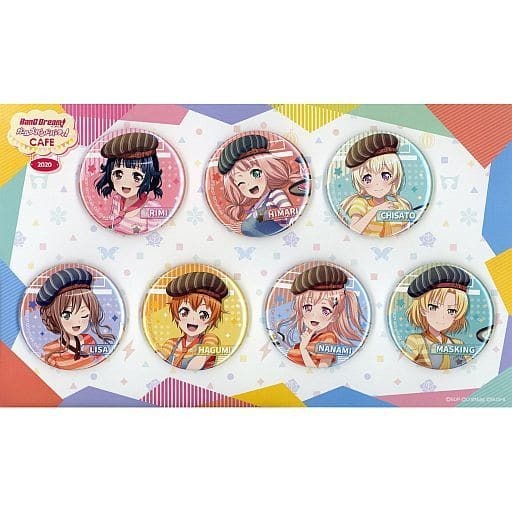 BanG Dream! バンドリ! ガールズバンドパーティ!カフェ 2020 缶バッジ 7個セット 今井リサ 広町七深 マスキング はぐみ りみ ひまり 千聖_画像3