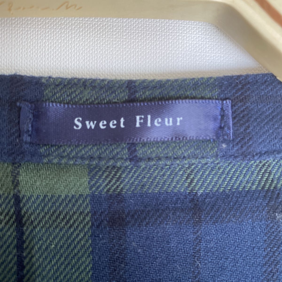 Sweet Fleur【4L】チェック柄ロングシャツワンピース　大きいサイズ
