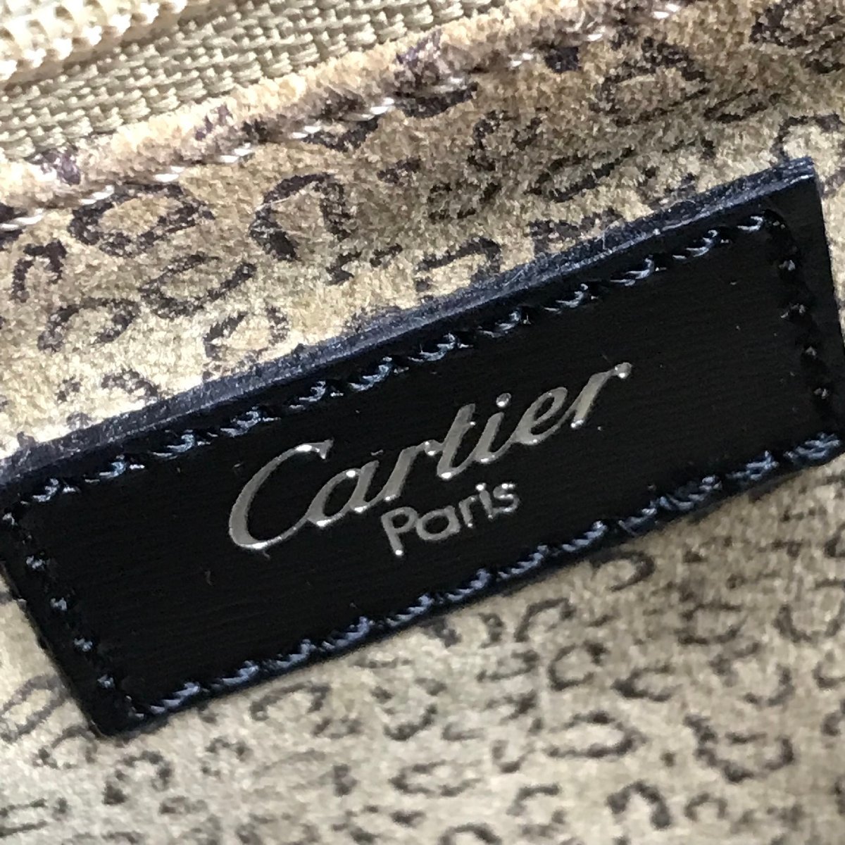 1円 美品 Cartier カルティエ パンテール カーフレザー ハンド バッグ ブラック a1816_画像9