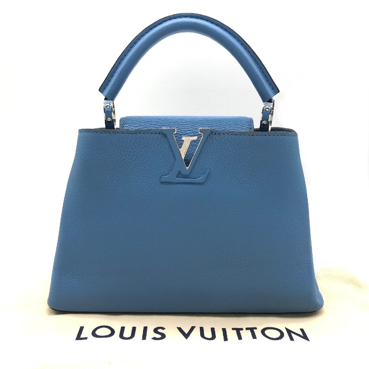 LOUIS VUITTON ルイヴィトン カプシーヌ ハンド バッグ ブルー 美品 m12590_画像1