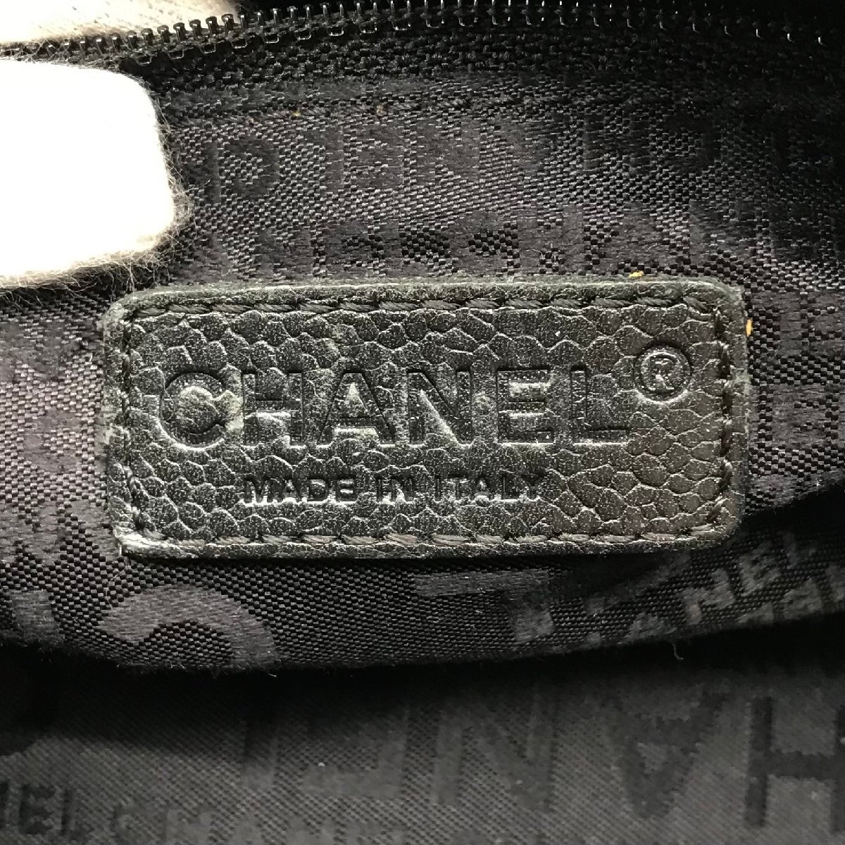 1円 良品 CHANEL シャネル ココマーク キャビアスキン ミニ ハンド バッグ ボストン バッグ ブラック a2384_画像8