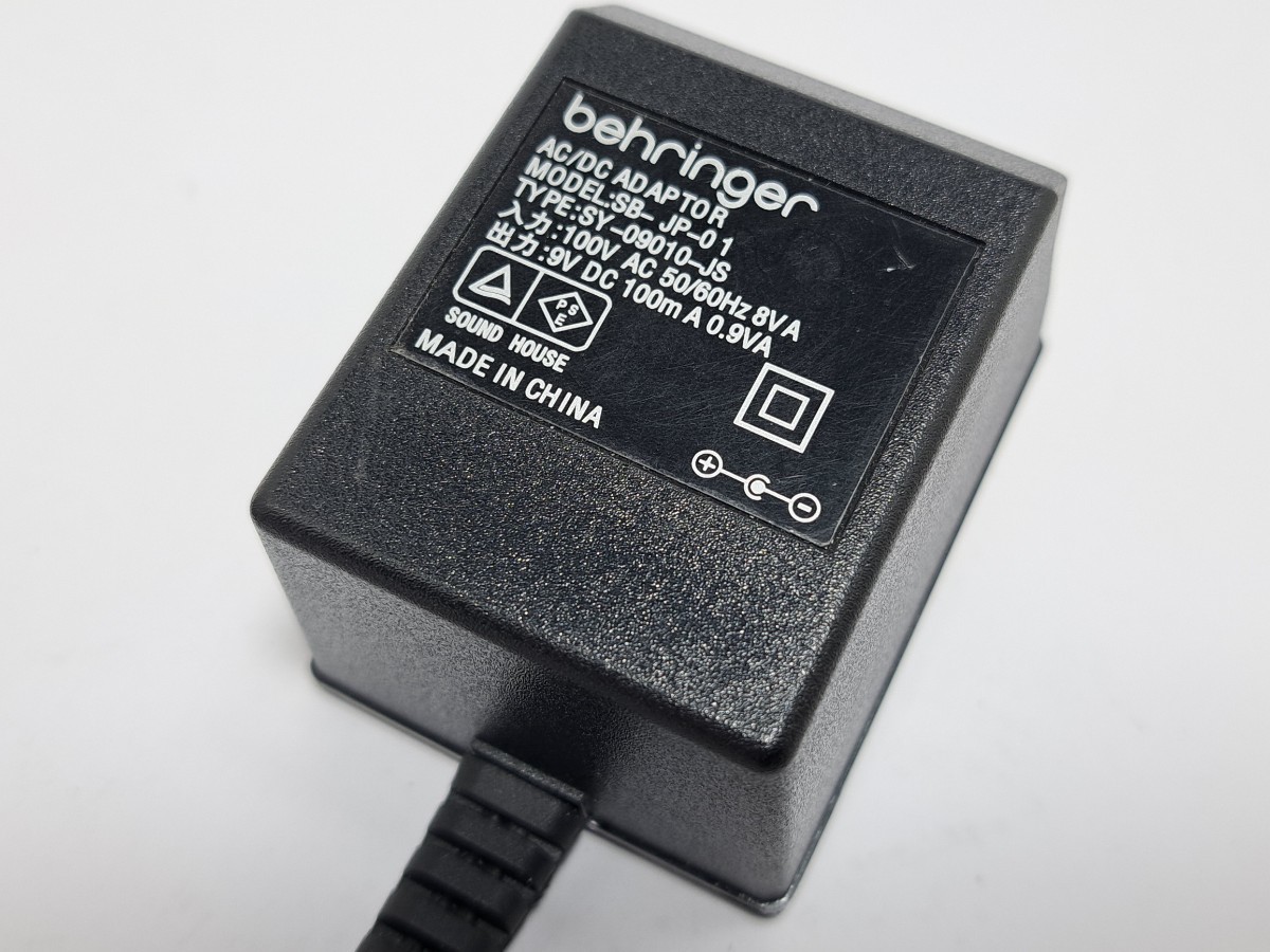 BEHRINGER Behringer AC adaptor PSU-SB electrification has confirmed DC 9V 100mA center minus 