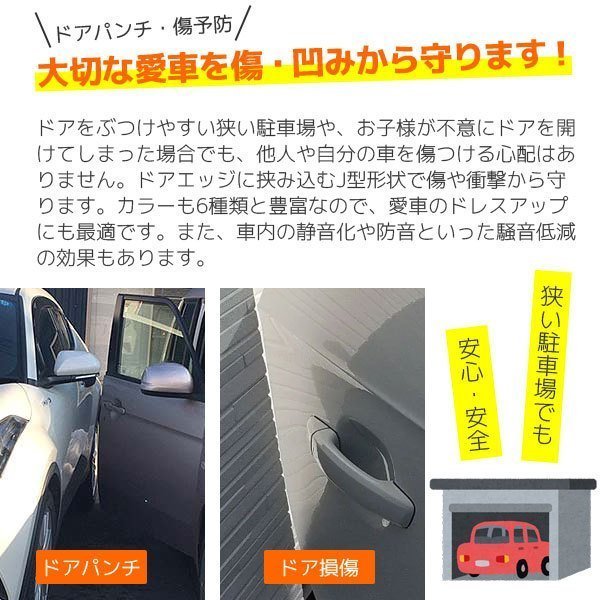 【全国一律送料無料】車用 傷防止ドアガード ドアモール 長 4.8m 両面テープ付き！エッジプロテクタ ドア ボンネット トランクに！YZ1012_画像2