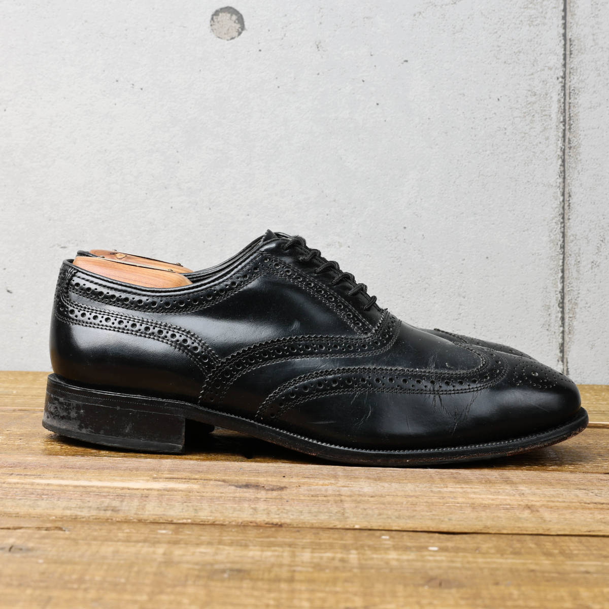 FLORSHEIMフローシャイム◆ウイングチップ レザーシューズ◆ブラック◆US8.5/26.5cm_画像2