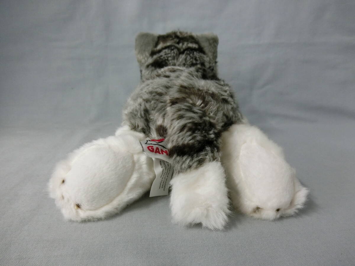 GANZ Webkinz　猫　ぬいぐるみ　寝そべり　GREY TABBY CAT　グレー　トラ猫　海外製品　カナダ　ガンズ　全長：約22.5cm_画像7