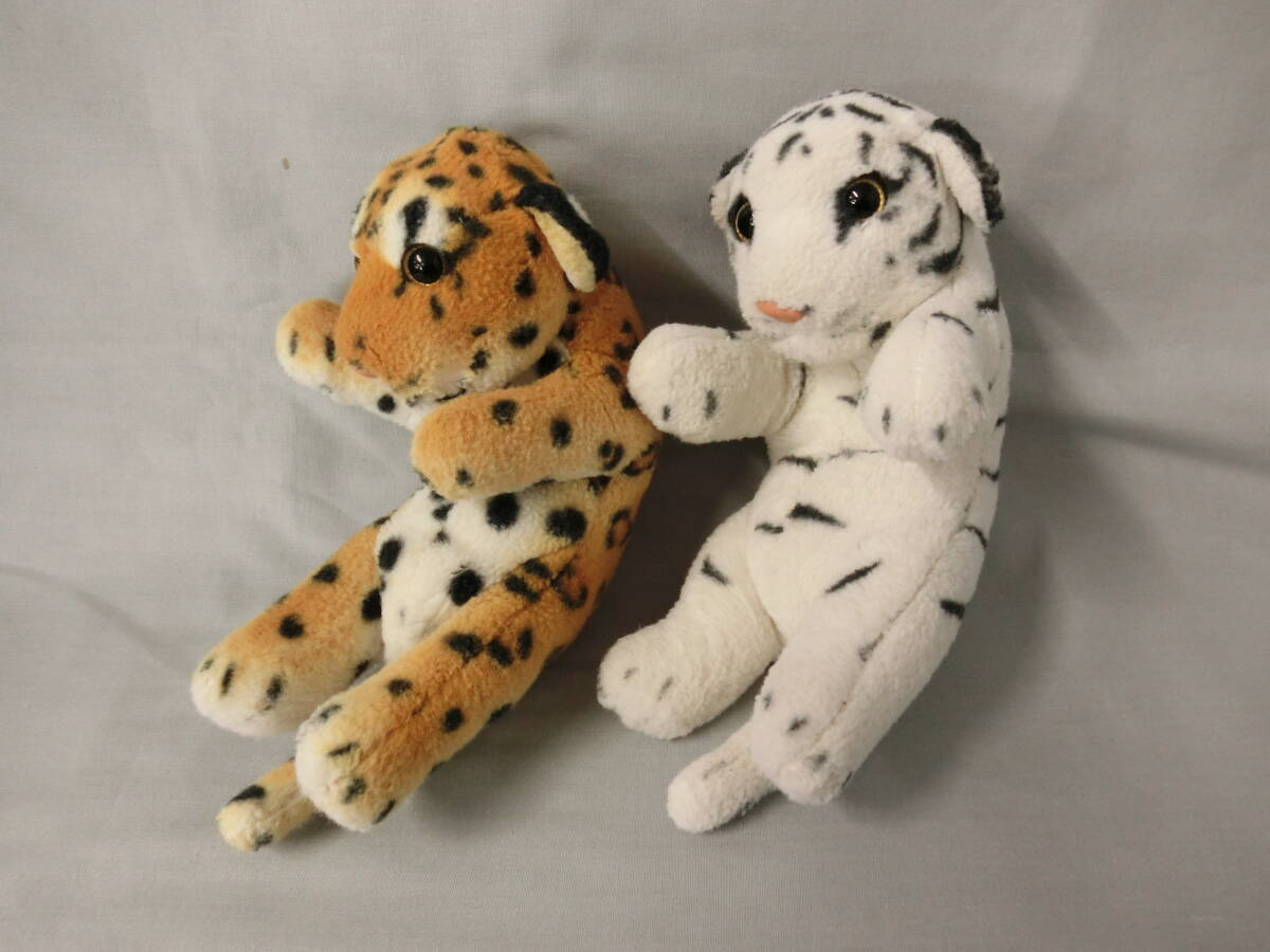  Panther & белый Tiger 2 body комплект роскошный нежный мягкая игрушка младенец общая длина : примерно 24cm леопард . Peanuts Club 