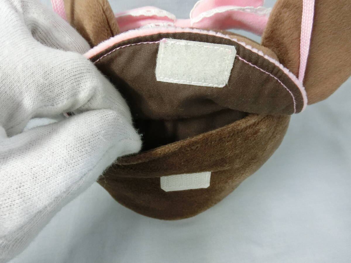  baby minnie face pochette soft toy pouch case shoulder bag pink Minnie Mouse Disney 