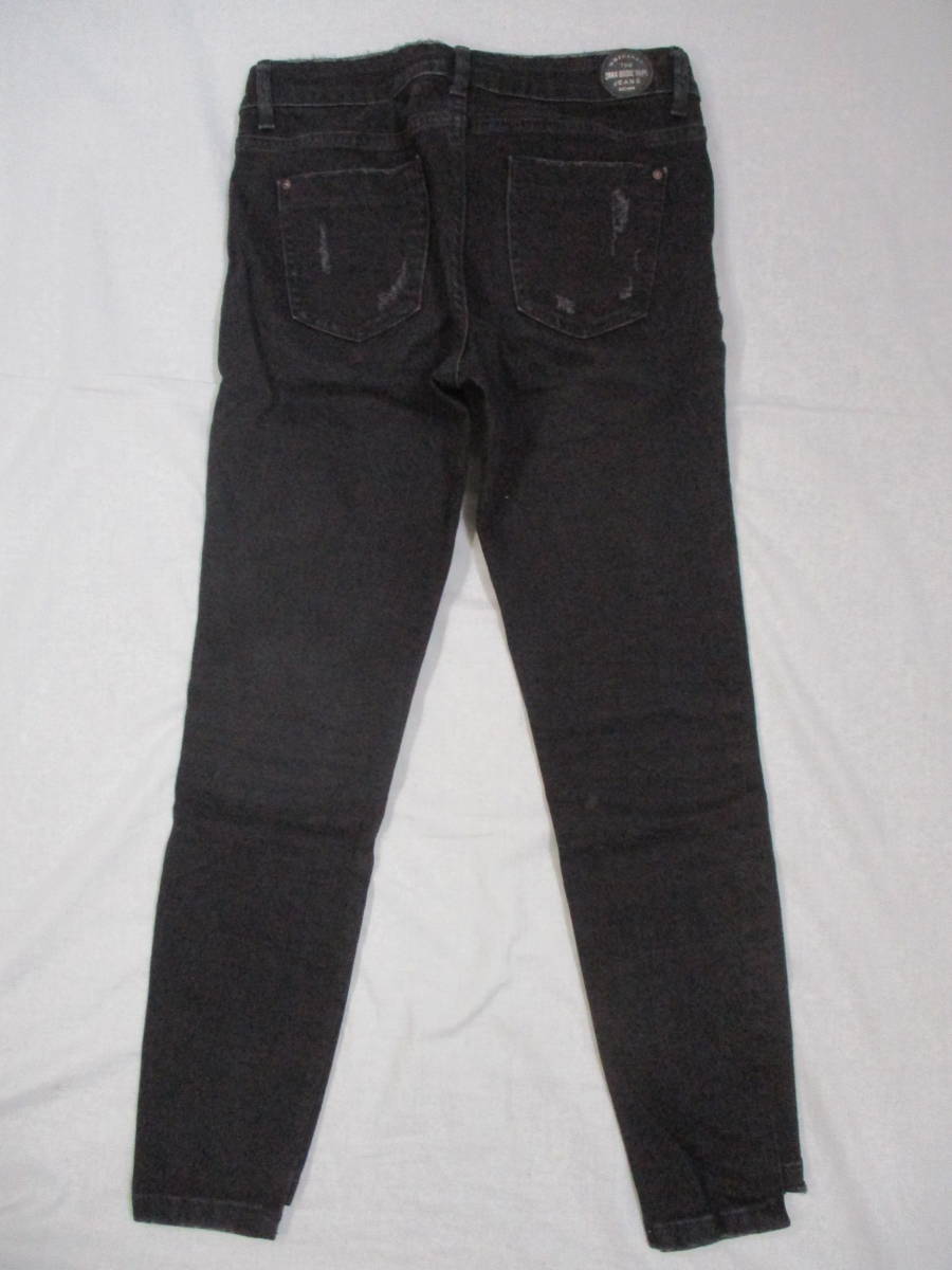 ザラ　ＺＡＲＡ　ＢＡＳＩＣ　レディース　ジーンズ　ブラック　ダメージ加工　EUR34　USA02　MEX24　Z1975 DENIM　_画像6