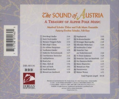The Sound of Austria: a Treasu Manfred Schuler Zither Manfred Schuler 輸入盤CDの画像2
