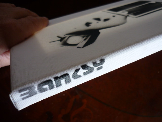  free shipping * Bank si-Banksy* genuine work guarantee * canvas . stencil technique * autograph equipped *Dismalandtizma Land * serial number 2/25*BOX