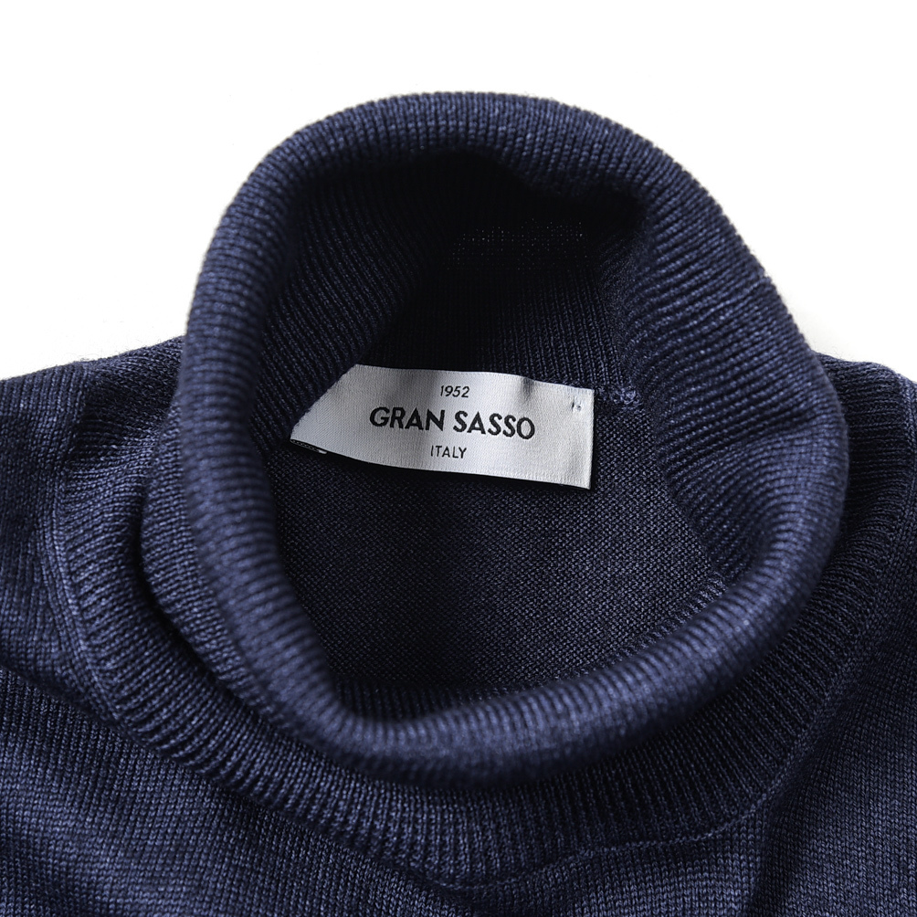 新着 新品 グランサッソ GRAN SASSO ニット セーター タートルネック 長袖 メンズ ヴァージン ウール カシミヤ 387702-A-54_画像4