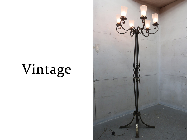 #P052# Vintage #fro Alain p# iron # elegant # European # floor stand light # indirect lighting # chandelier #