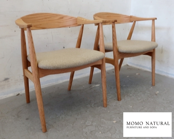 ■P778■展示品■モモナチュラル/momonatural■READY-MADE/CREW CHAIR CLEAR■オーク材/オイル塗装■アームチェア■2脚セット■北欧モダン_画像1