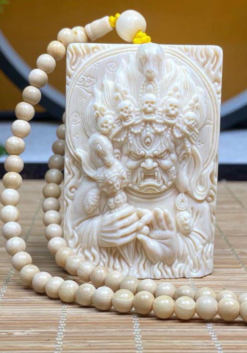 47000円 天然マンモス牙精巧な手作り彫刻馬頭明王金剛 47000円 天然マンモス牙精巧な手作り彫刻馬頭明王金剛