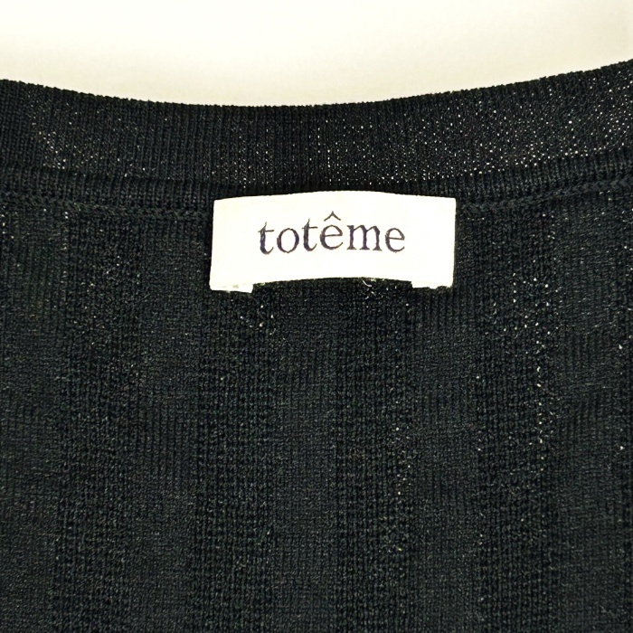 トーテム TOTEME ニットワンピース ロング 太リブ サイドスリット ブラック 黒 送料無料 h0122m029 中古 古着 ブランド古着DB_画像4