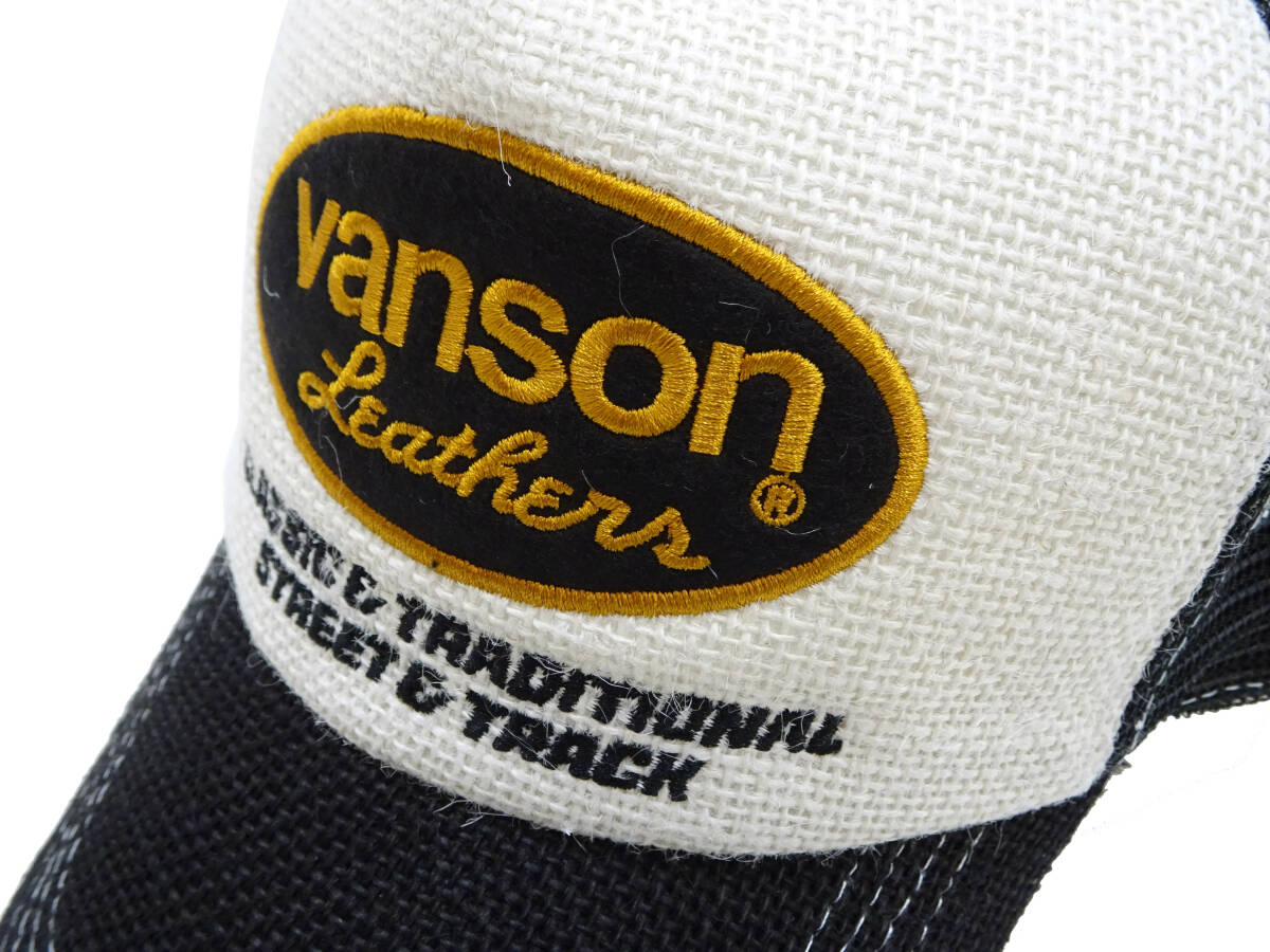バンソン プリペラ メッシュキャップ VANSON 帽子 刺繍 オーバルロゴ VS23701S オフ×ブラック 新品_画像6