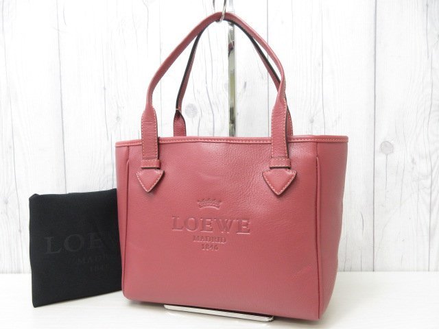 極美品 新品同様 LOEWE ロエベ ヘリテージ ハンドバッグ トートバッグ バッグ レザー ローズ 68287_画像2