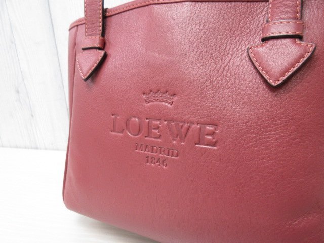 極美品 新品同様 LOEWE ロエベ ヘリテージ ハンドバッグ トートバッグ バッグ レザー ローズ 68287_画像10