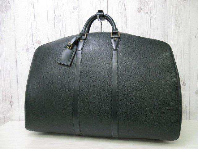 極美品 LOUIS VUITTON ルイヴィトン タイガ エランガ アンポッシュ ガーメント エピセア ボストン バッグ M30104 緑 メンズ 68363_画像2