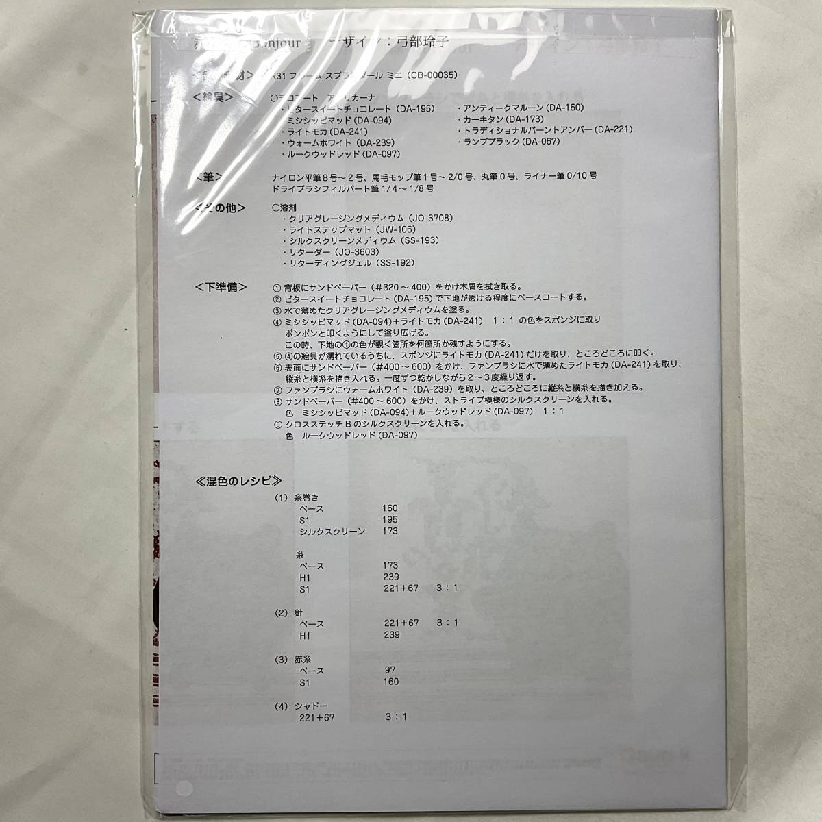 ★手芸図案■絶版 未開封新品 TOLE トール デザイン■弓部玲子 シルクスクリーン付きパケット 赤糸刺繍 1980円 ■ARTBOOK_OUTLET■51-152_画像4