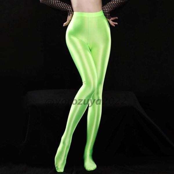 102-528-19pitapita lustre gloss gloss leggings pants [ fluorescence green,L size ] cosplay sexy Dance yoga ero. ultra costume.2