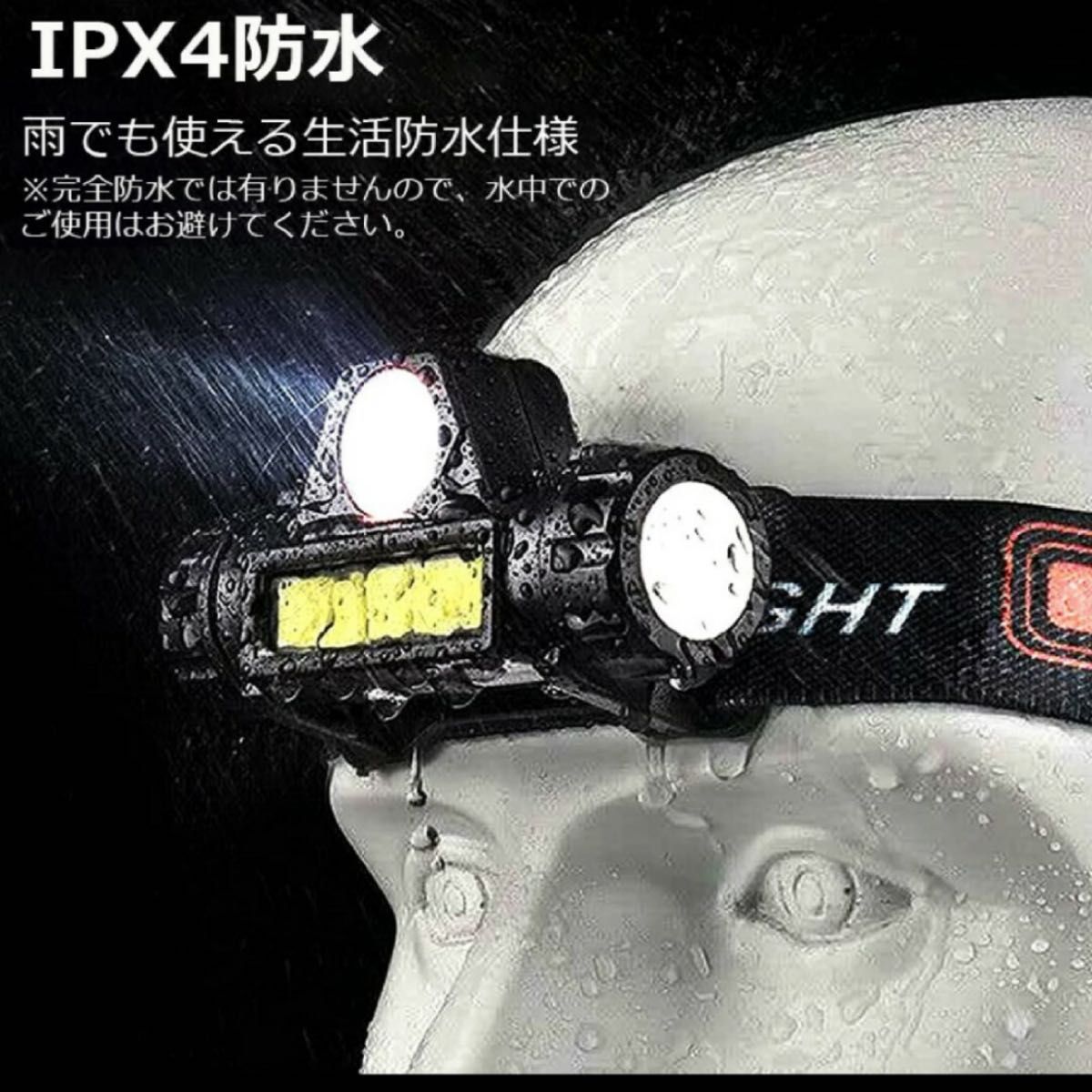 2個セット　ヘッドライト 充電式 LEDヘッドライト LED ヘッドランプ COB作業灯