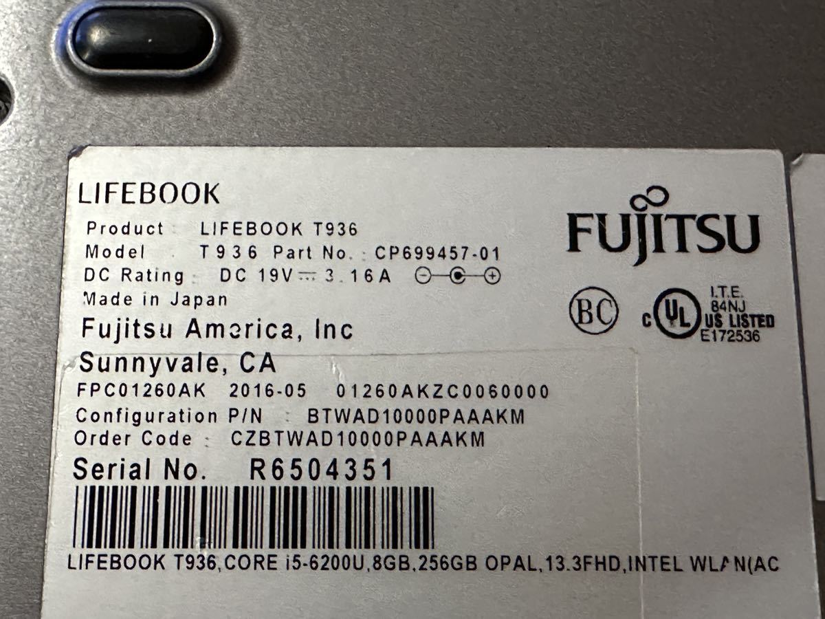LIFEBOOK T936 i5 第6世代 16GB 500GB　タッチパネル_画像7