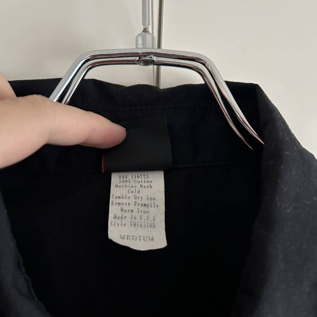 FELON CLOTHING フェロン クロージング USA製 ワークシャツ ウエスタンシャツM タトゥー ホットロッド ブラック 大きめ_画像4