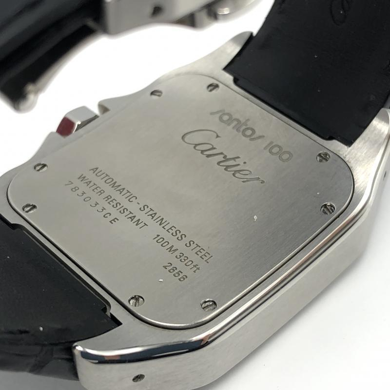 【中古】Cartier サントス100 LM 腕時計 W20073X8 ブラック カルティエ[240010419824]_画像3