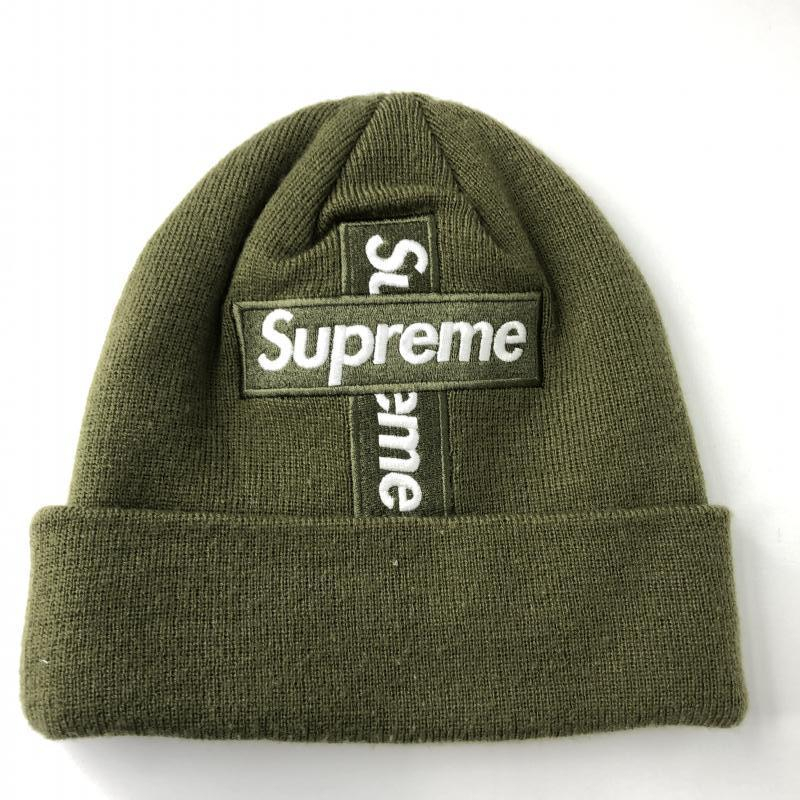 【中古】Supreme × NEW ERA 20FW Cross Box Logo Beanie ニット帽 カーキ シュプリーム ニューエラ[240010421068]