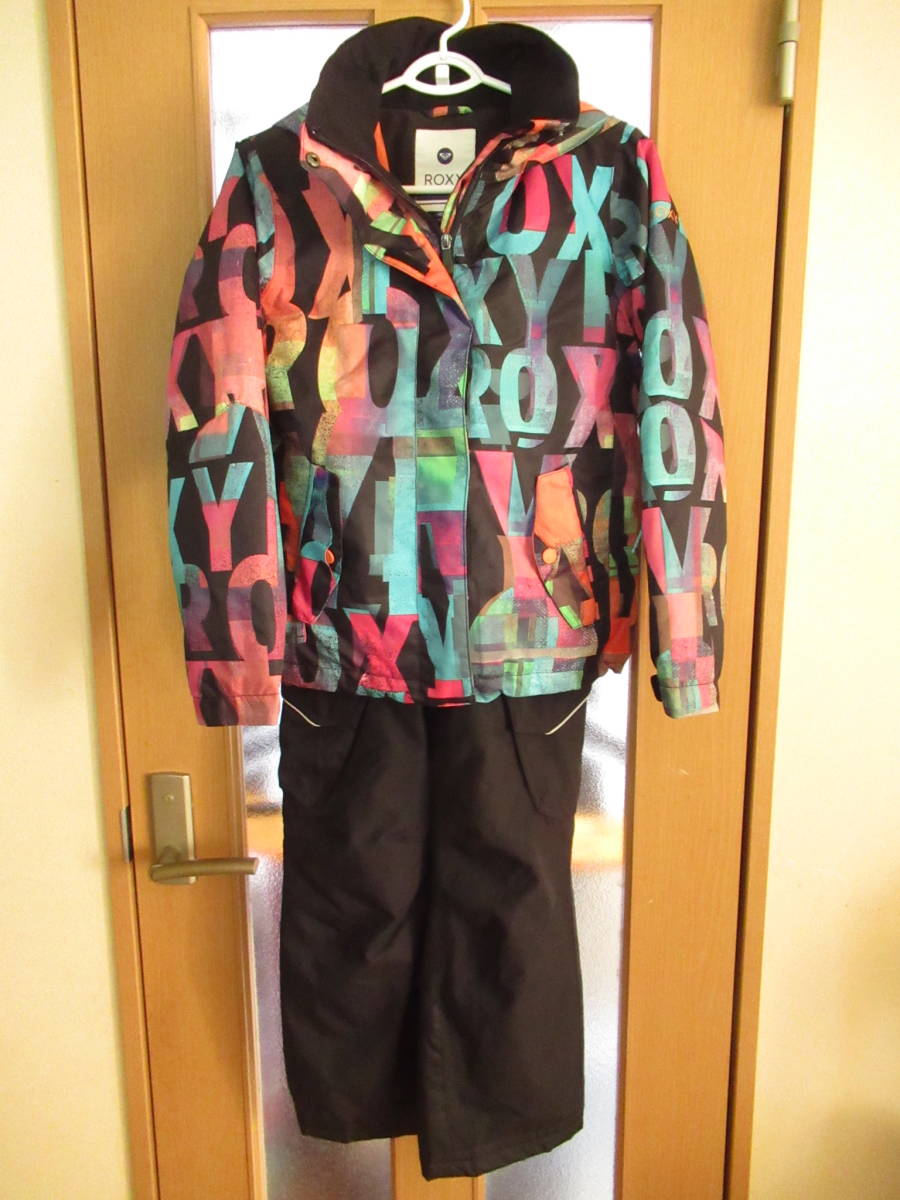 ★美品★ ROXY スキー スノーボード ウェア ジャケット パンツ 上下2点セット 子供 女の子 140~150cm SU9410