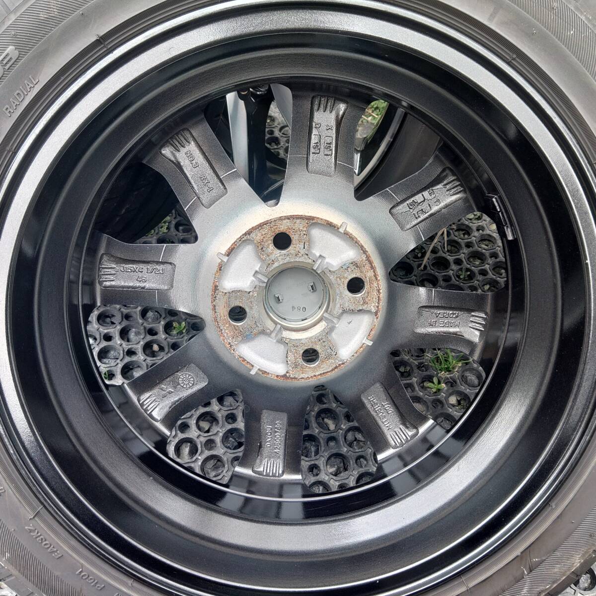 165/55R15バリ山バリ溝ブリヂストンPOTENZA夏タイヤ 日産純正アルミホイールセット4本ガリ傷なしきれい美品デイズルークスカスタム_画像10