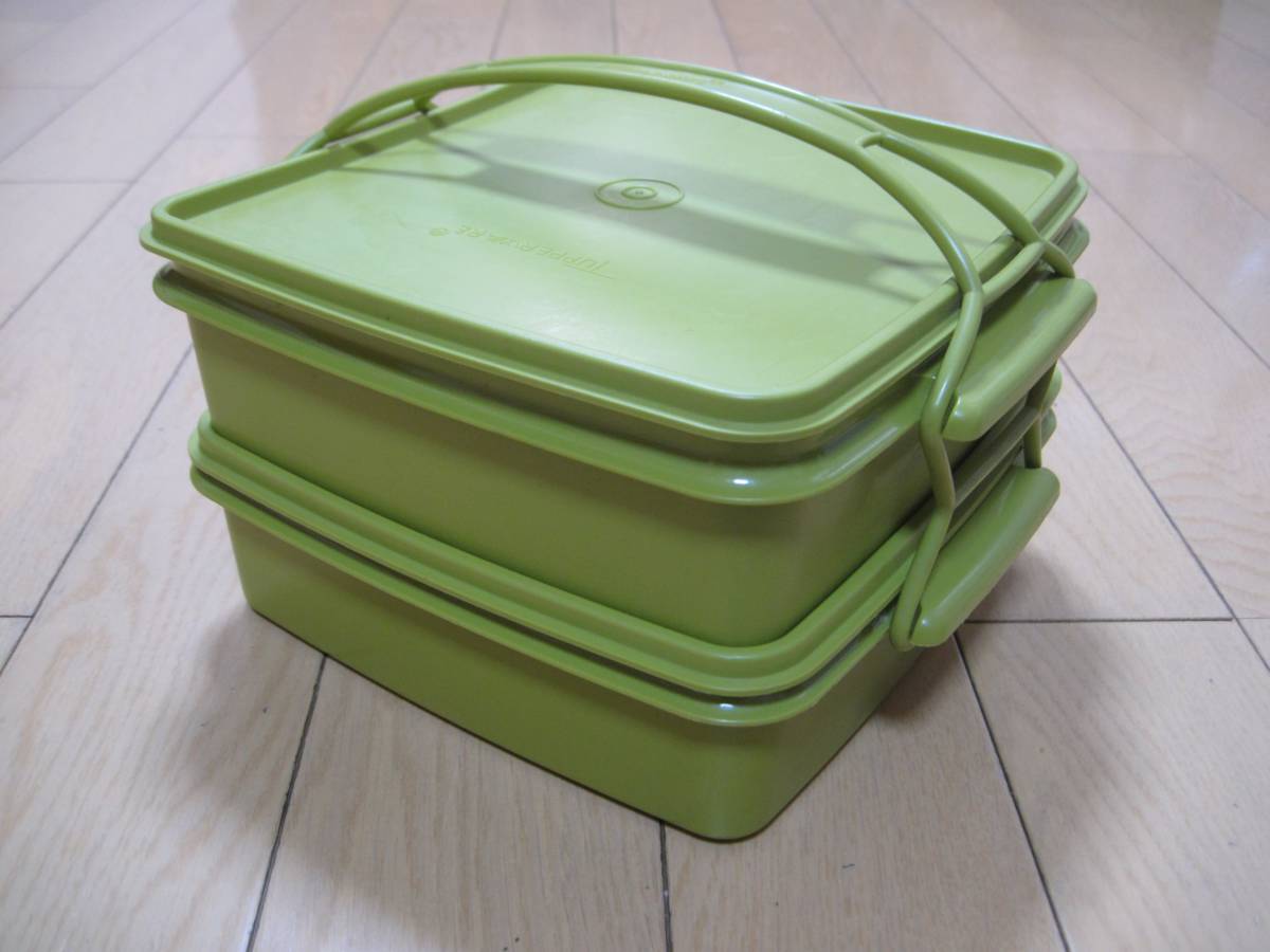 タッパーウェア ランチボックス Tupperware すのこ付 二段 ランチボックス 　中古美品_画像2