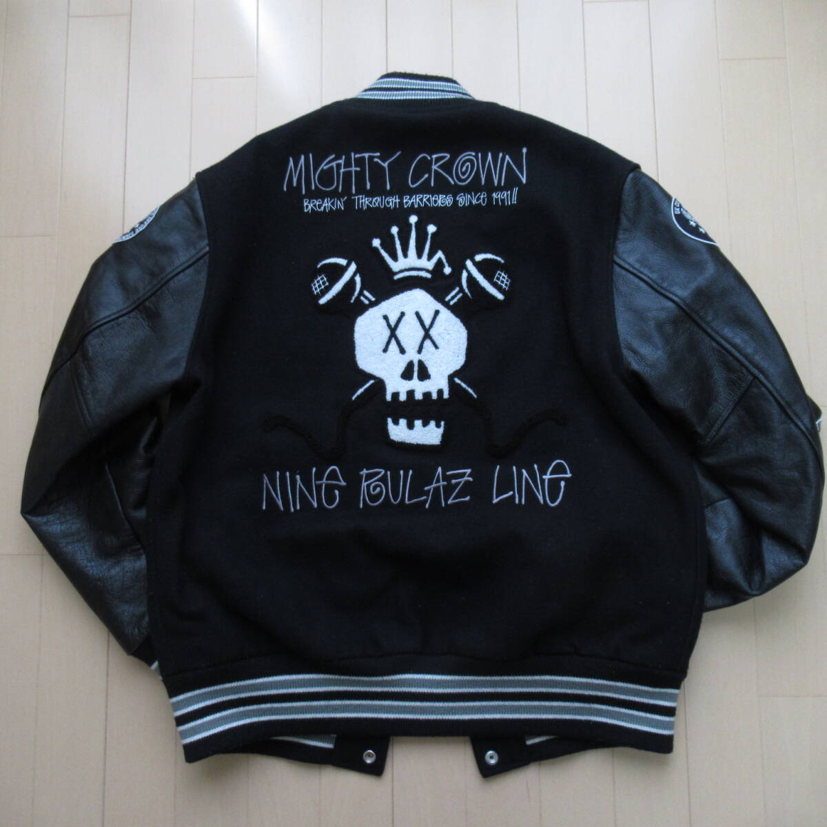 ★即決送込★XL JAPAN LTD NRL Mighty Crown old stussy oldstussy オールド ステューシー 革ジャン レザー varsity jacket スタジャン_画像4