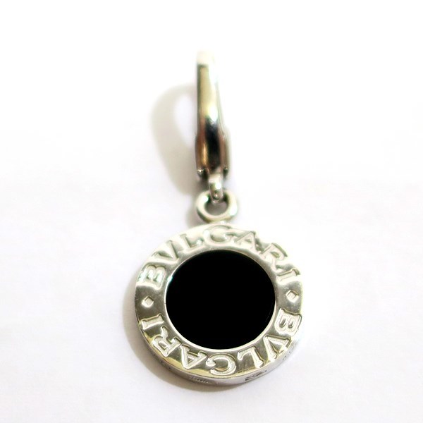BVLGARI ブルガリ 750WG ブルガリブルガリ オニキスチャーム 3.6g【代引不可】【送料無料】中古品 used AB