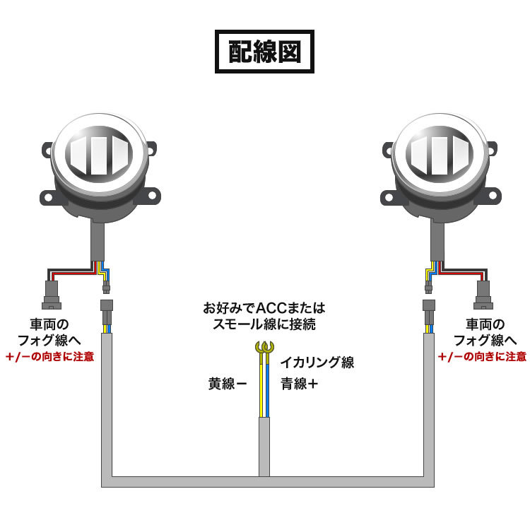 MK53S スペーシアカスタム LED フォグランプ デイライト イカリング 左右セット 2色切替式 ホワイト イエロー 光軸調整_画像6