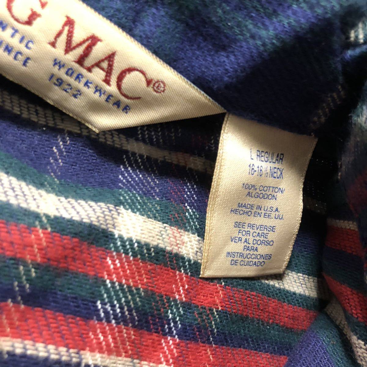 B47 BIGMAC ビッグマック ネルシャツ ヘビーネル vintage デッドストック JC PENNY ヴィンテージ 古着 長袖シャツ チェック アメカジ L_画像5