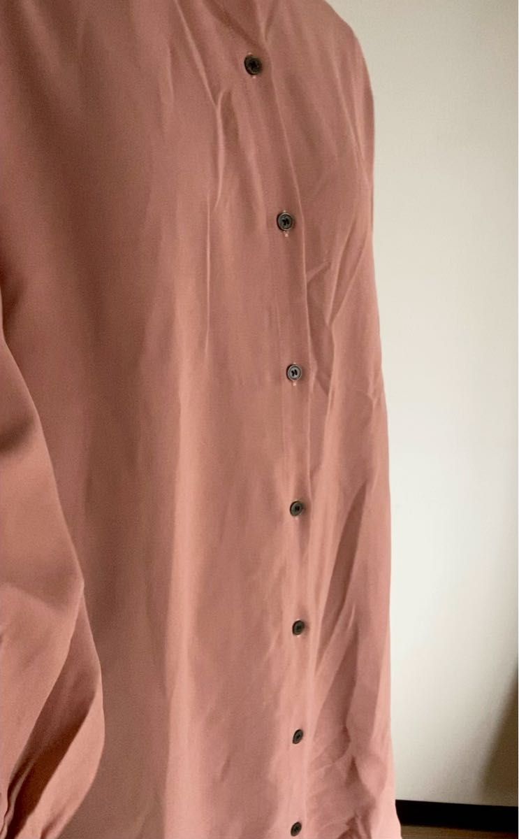 【新品】ロングシャツ　チュニックブラウス　ピンク　シャツワンピース