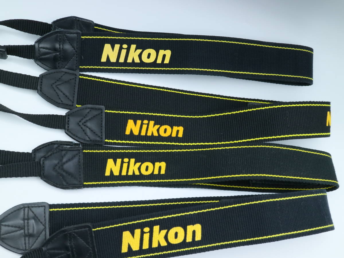 L1090 Nikon　純正　カメラストラップ　4本セット　一眼レフ用　ワイドストラップ ニコン　ワイドストラップ　ブラック　イエロー_画像2