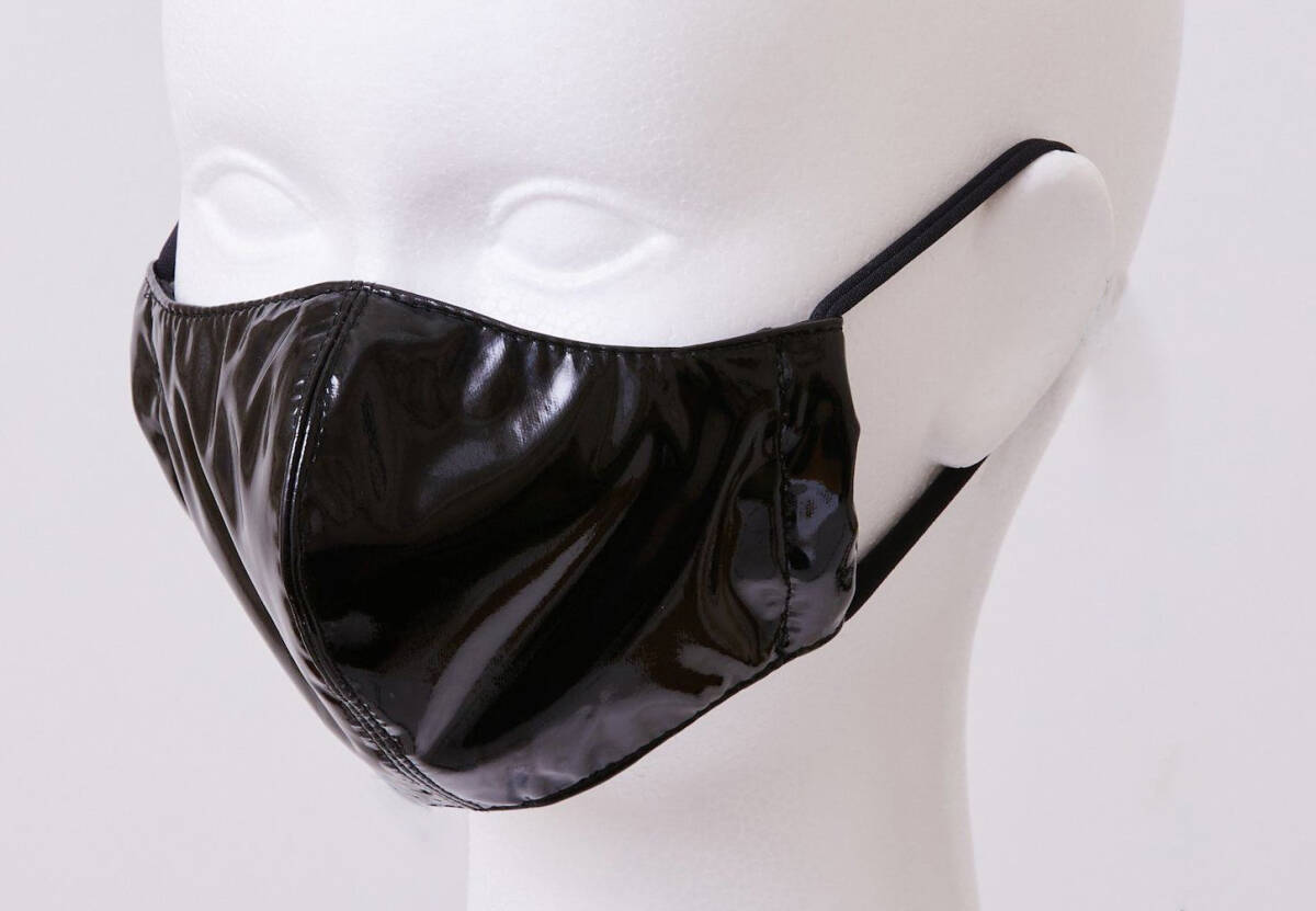  finest quality * black enamel (PVC) fashion mask ( lining is enamel!)LL size ( man and woman use ) hand made lustre eminent 