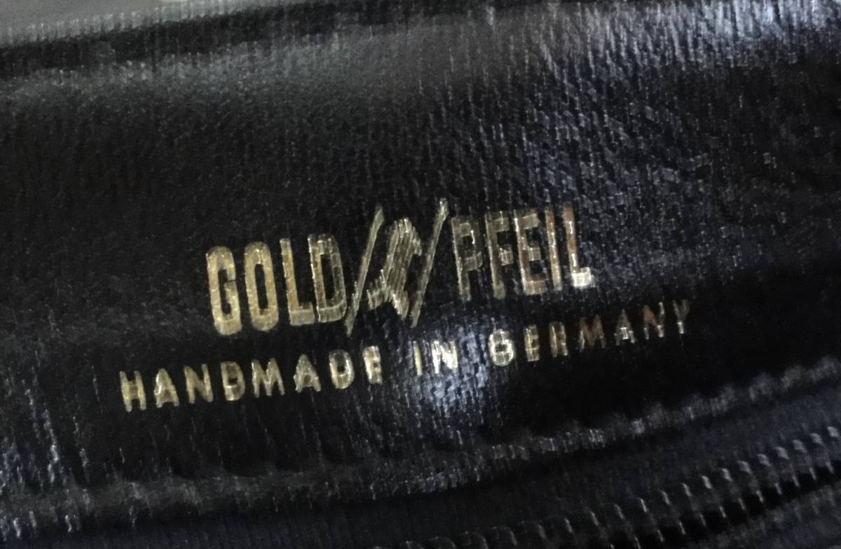  Gold-Pfeil GOLD PFEIL hand made HANDMADE IN GERMANY bag shoulder bag black color leather * simple packing *Used*