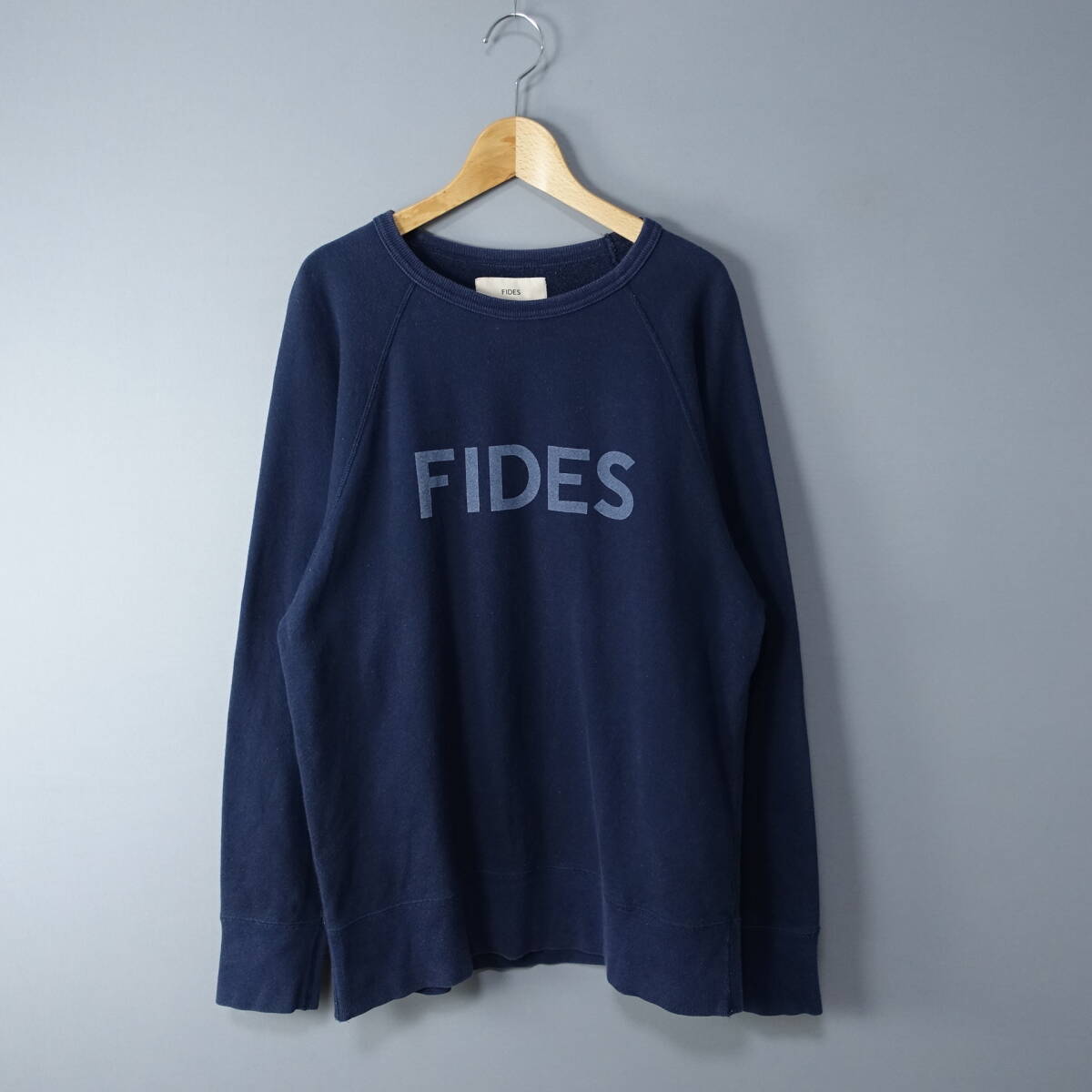 FIDES/fites/S/ сделано в Японии / тренировочный / tray na/ cut and sewn / темно-синий / мужской / длинный рукав 