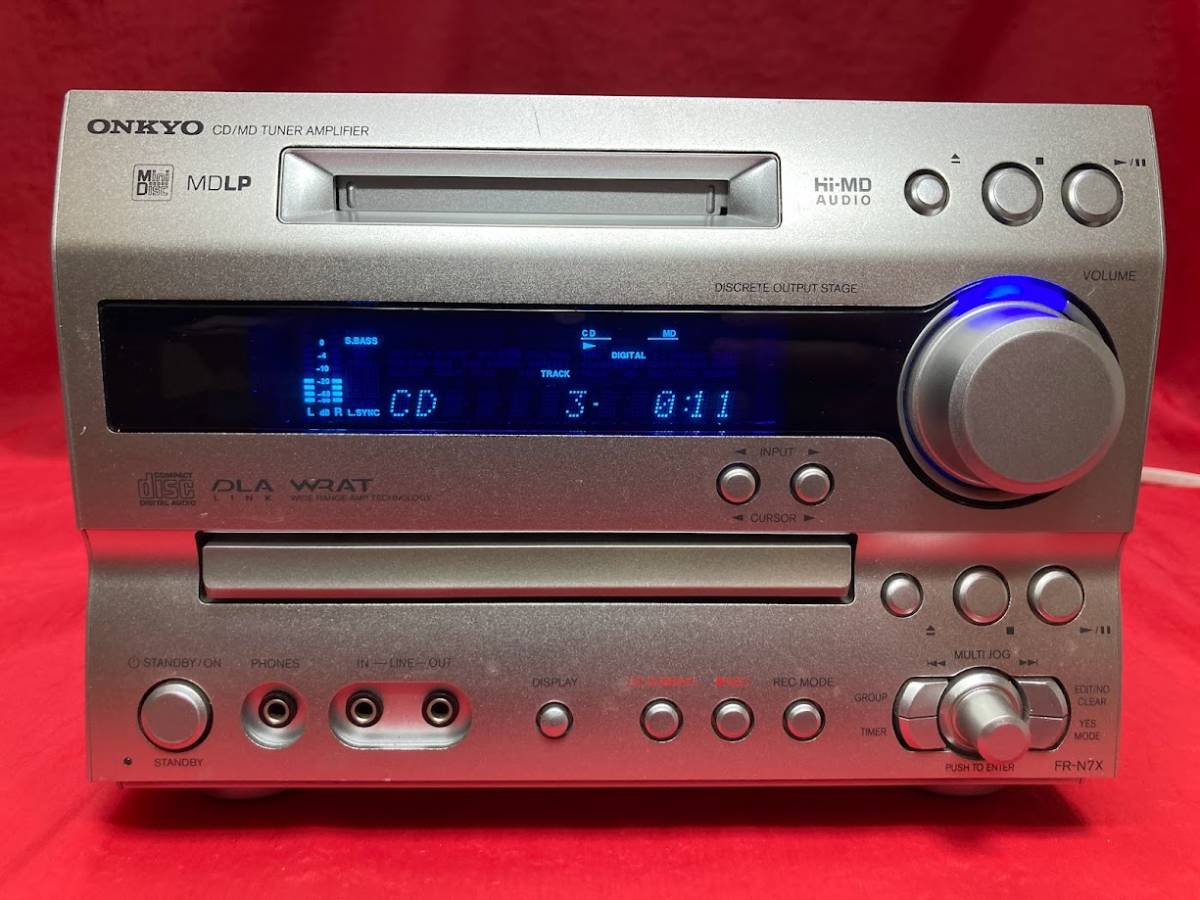 メンテナンス済み・CDピックアップレンズ・ベルト交換済み　ONKYO オンキョー ミニコンポ FR-N7X　MDリードエラー_画像1