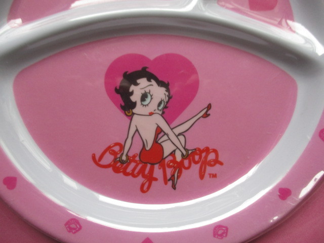 【送料無料】ベティちゃん　ランチプレートセット　ピンク　２１５ｍｍ　デットストック品　Betty　Boop_画像4