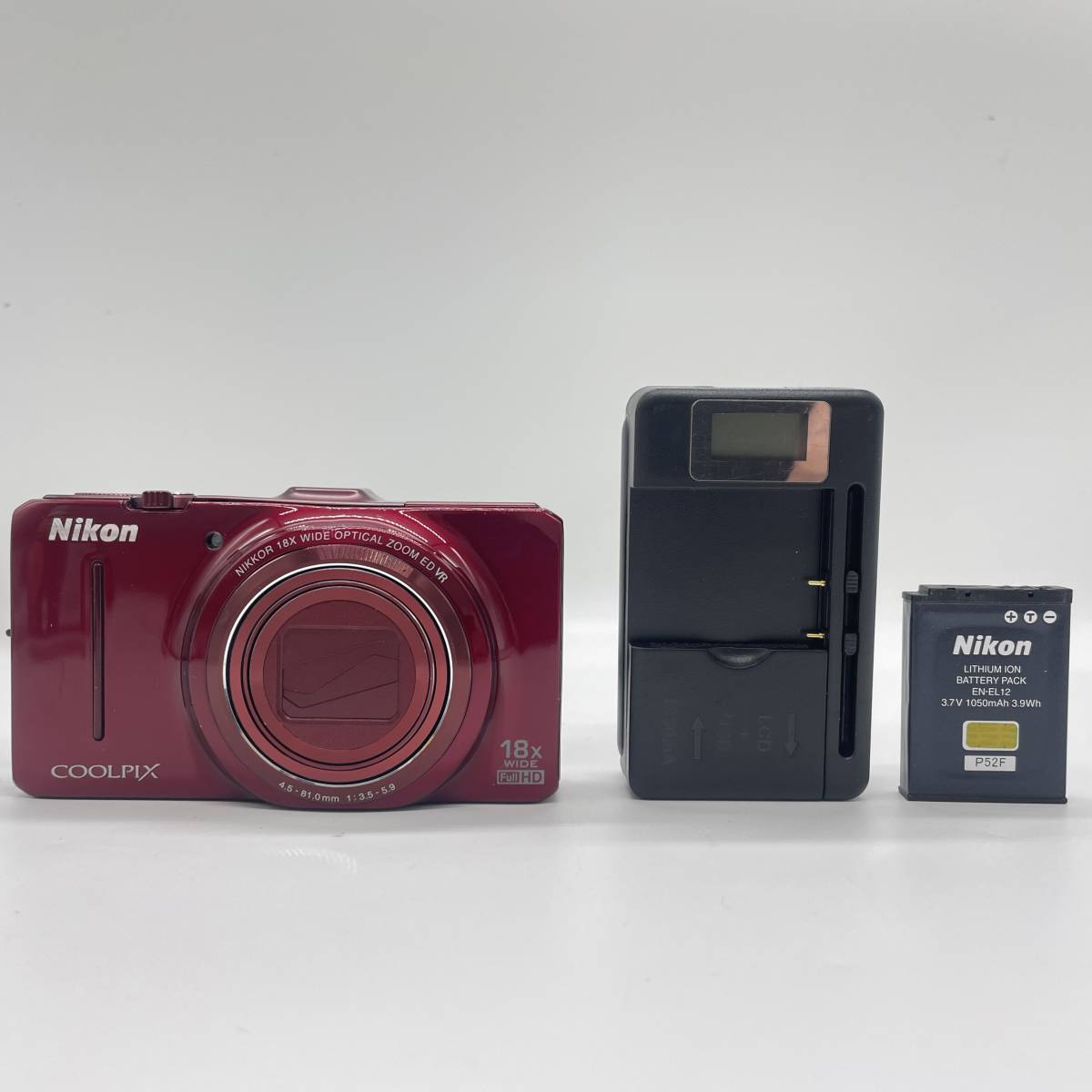 【動作確認済】Nikon COOLPIX Style COOLPIX S9300 RED　コンデジ　デジカメ　デジタルカメラ　シャッター&フラッシュ動作OK_画像1