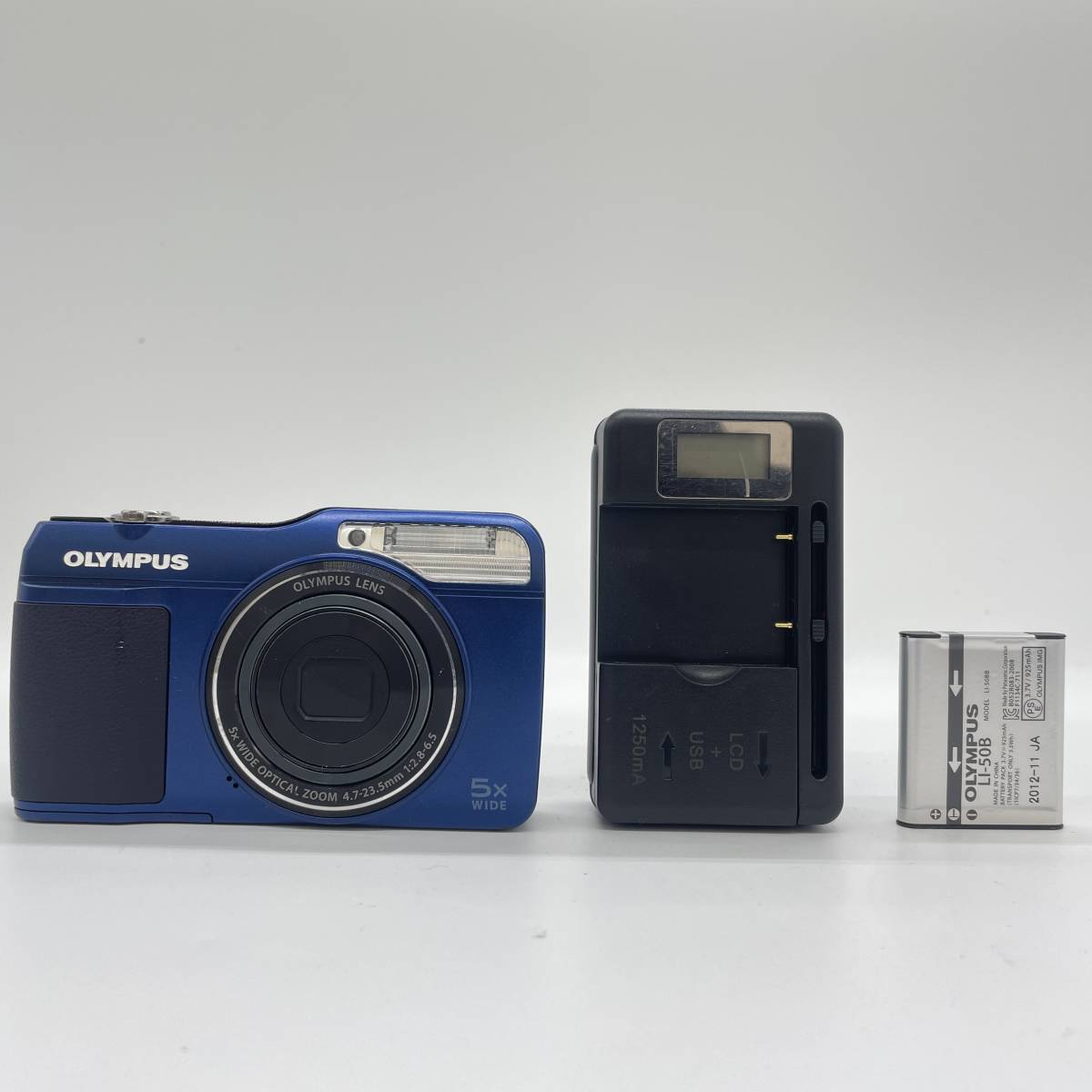 【動作確認済】OLYMPUS STYLUS VG-190 BLUE コンデジ　デジカメ　デジタルカメラ　シャッター&フラッシュ動作OK_画像1