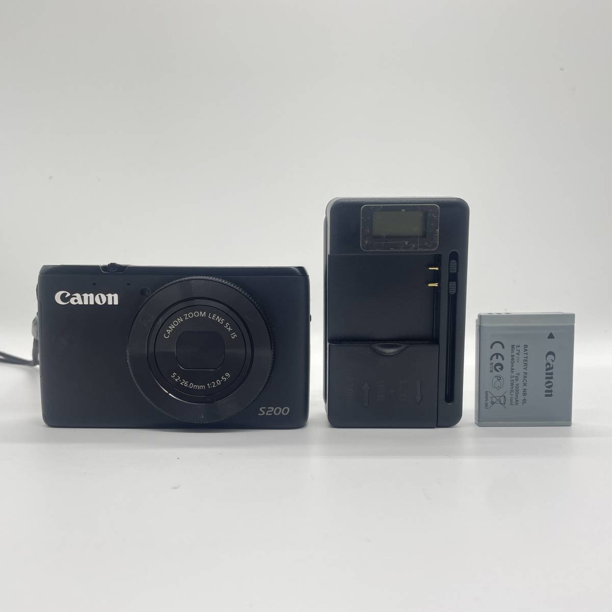 【動作確認済】Canon PowerShot S200 BK　コンデジ　デジカメ　デジタルカメラ　シャッター&フラッシュ動作OK_画像1